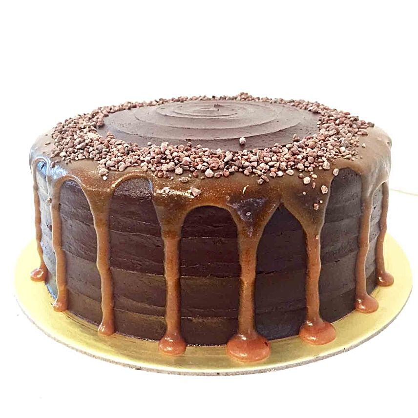 Valrhona Chocolate Salted Caramel Cake:Chocolate Cake Delivery in Singapore
