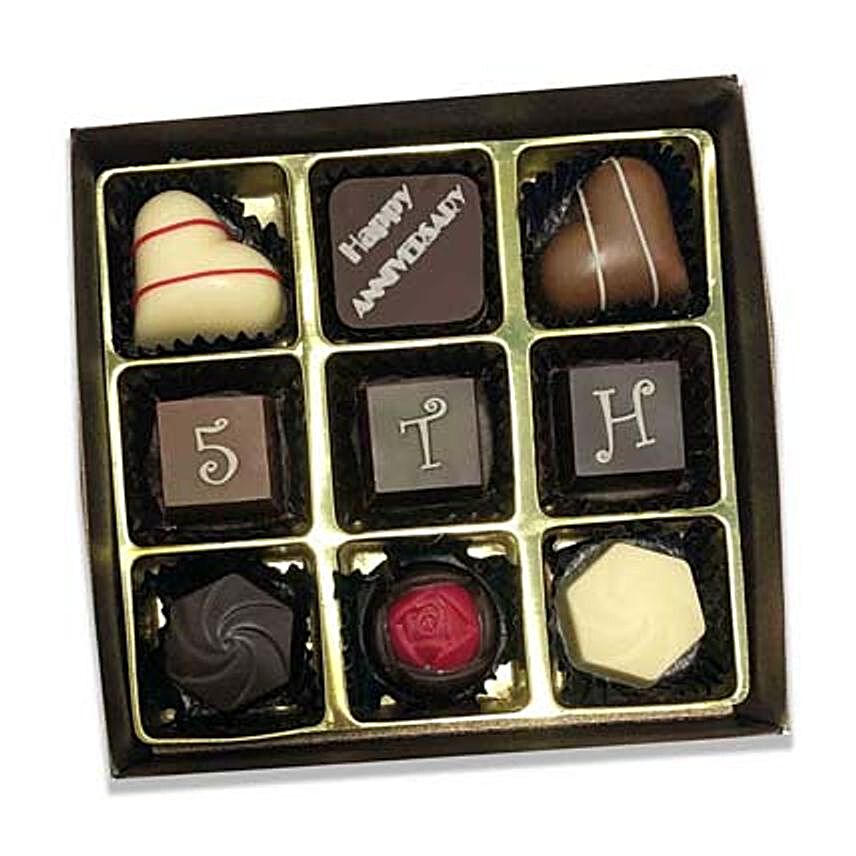 Assorted Chocolate Box For Anniversary 9 Pcs