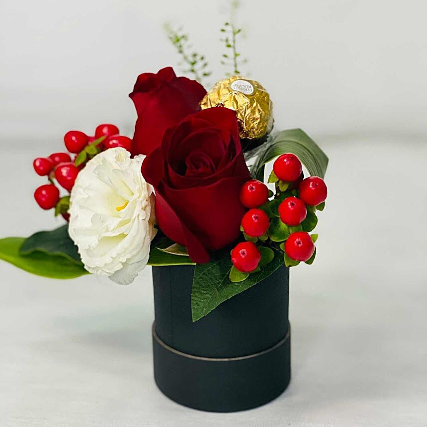 Red Roses With Rocher:Rose Day Gift Delivery in Singapore