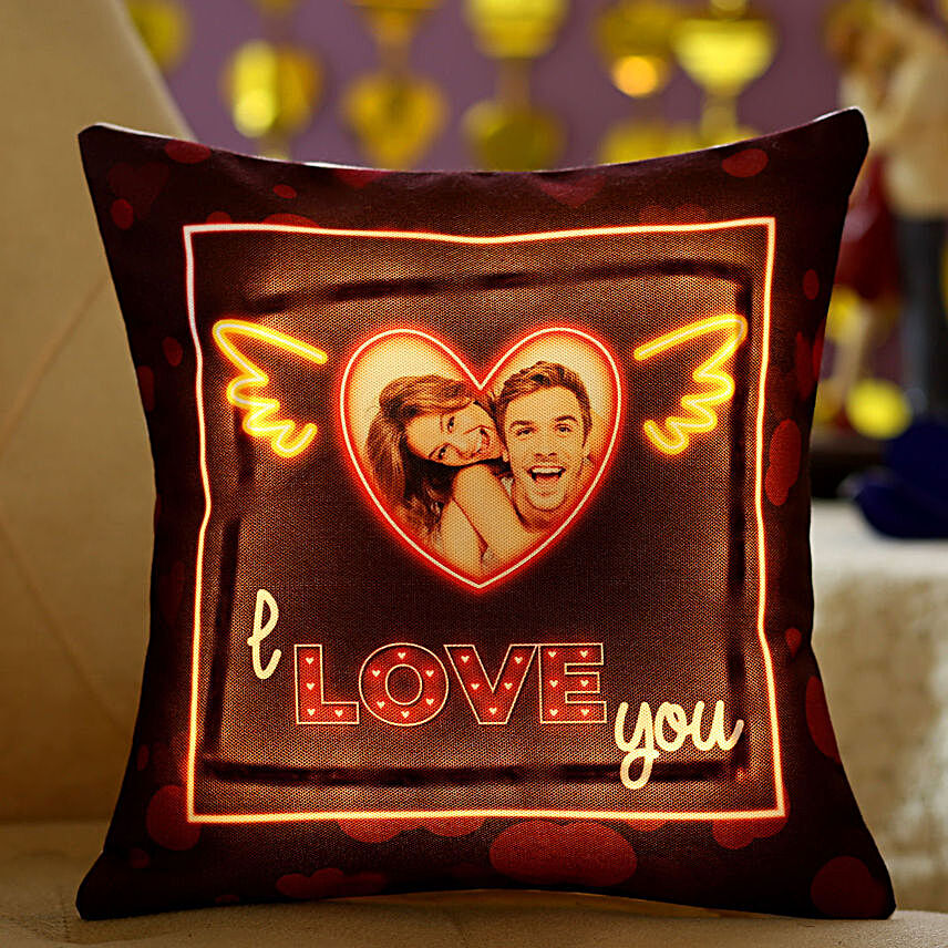 I Love You Personalised Led Cushion