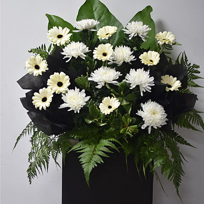 Gerberas N Chrysanthemums Flower Stand:All Gifts to Singapore