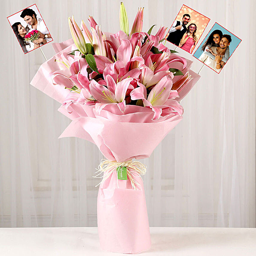 Personalised Passionate Oriental Pink Lilies:Personalised Gifts to Singapore