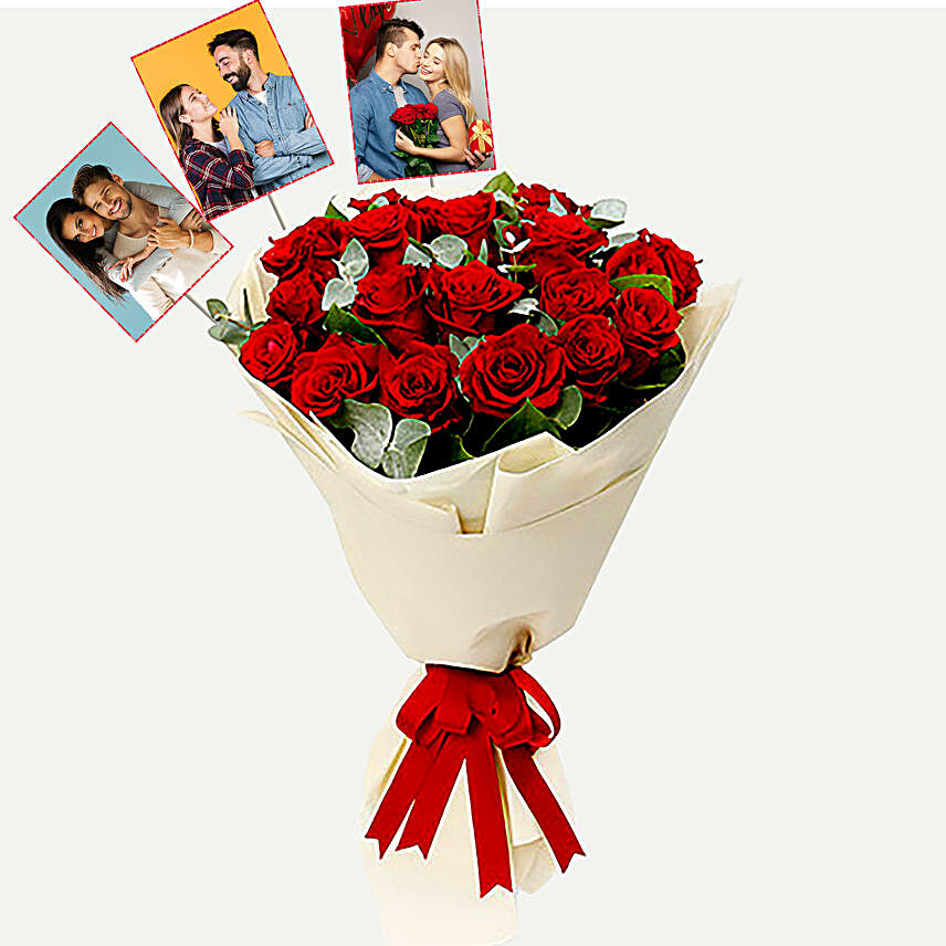 Personalised Timeless Red Roses Bouquet