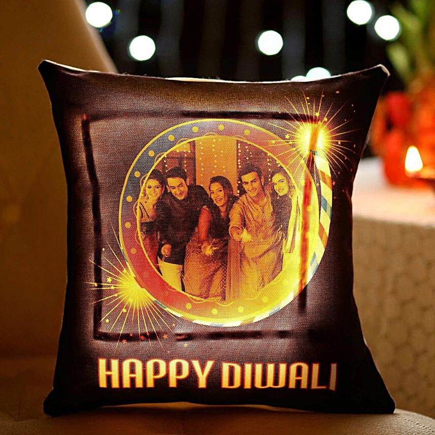Happy Diwali Led Cushion:Diwali Gift Delivery in Singapore