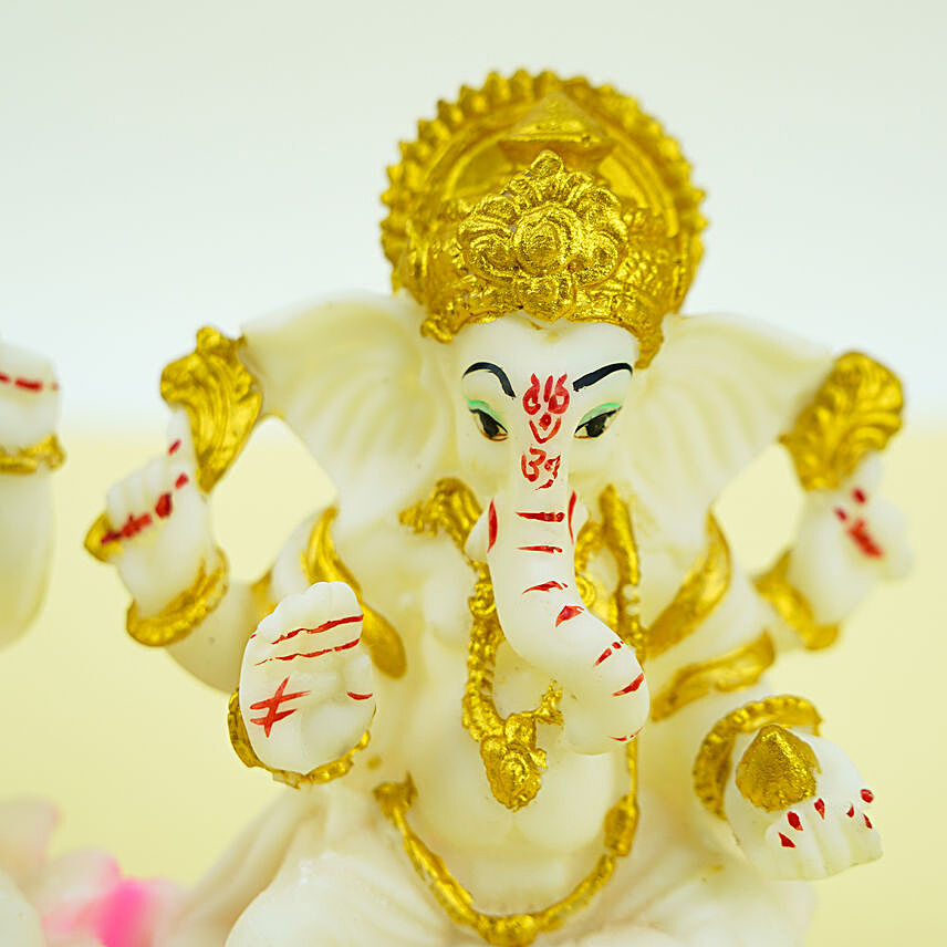 Laxmi Ganesha On Lotus Flower