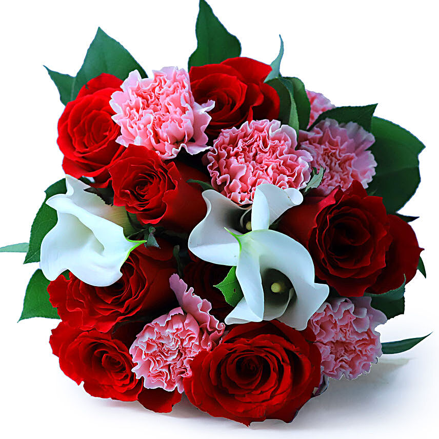 Blushing Bouquet With Chocolate:Flowers and Chocolates Delivery in Singapore