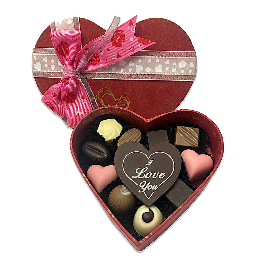 I Love You Assorted Chocolate In Heart Shape Box:Valentines Day Chocolates to Singapore