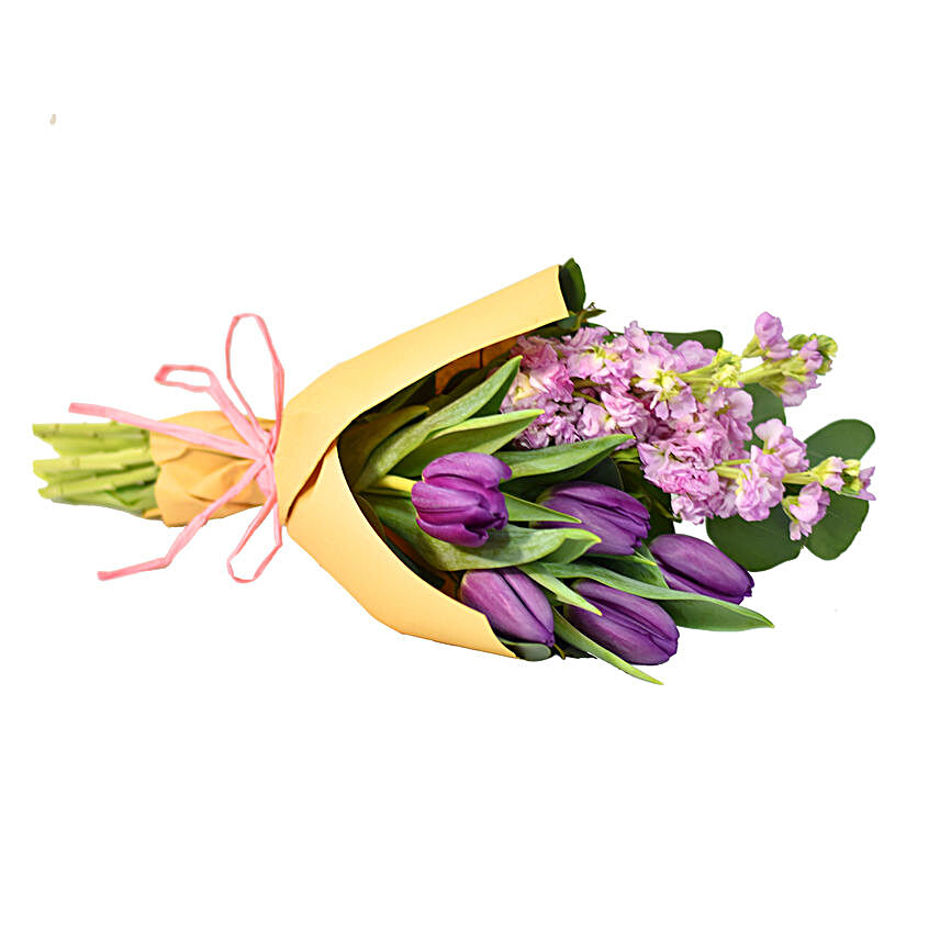 Beautiful Matthiolas & Tulips Bouquet