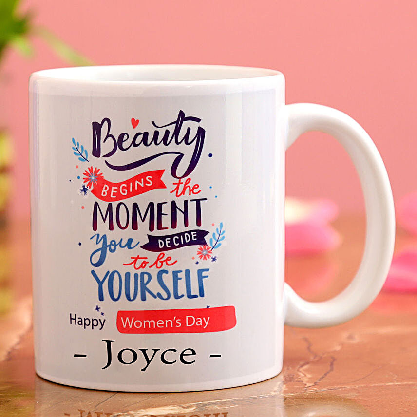Happy Womens Day Personalised White Mug:Women's Day Gift Delivery in Singapore