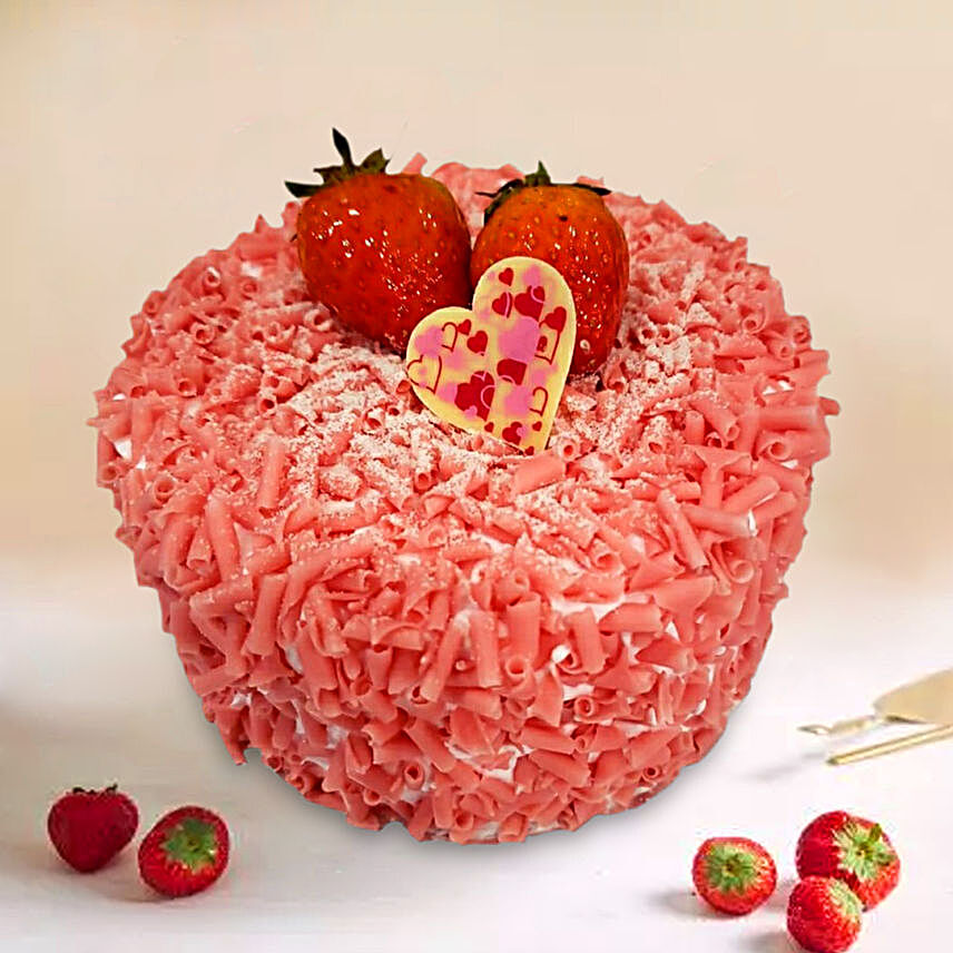 Pink Chocolate Strawberry Cake