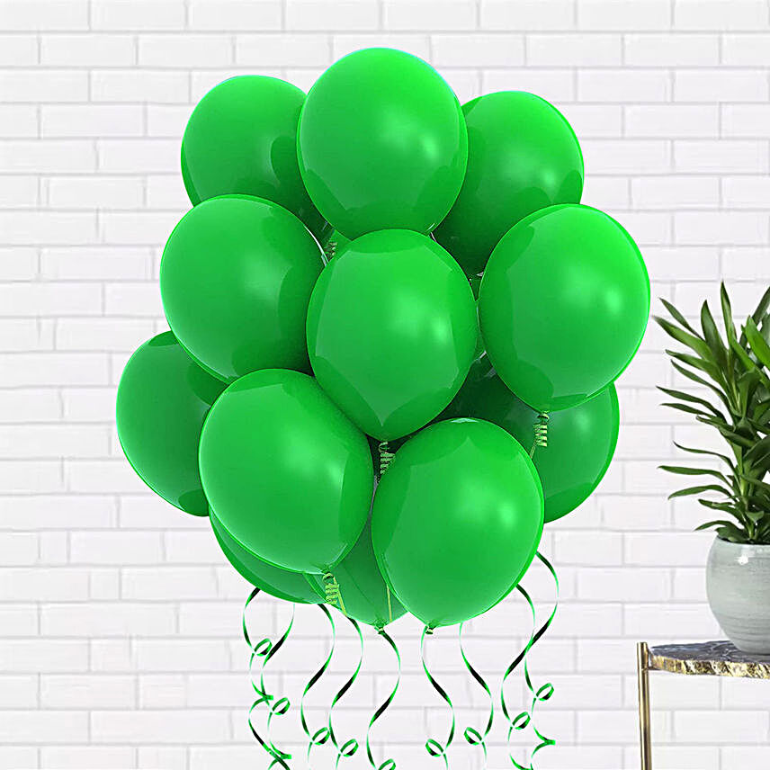 Helium Filled Green Latex Balloons:house-warming