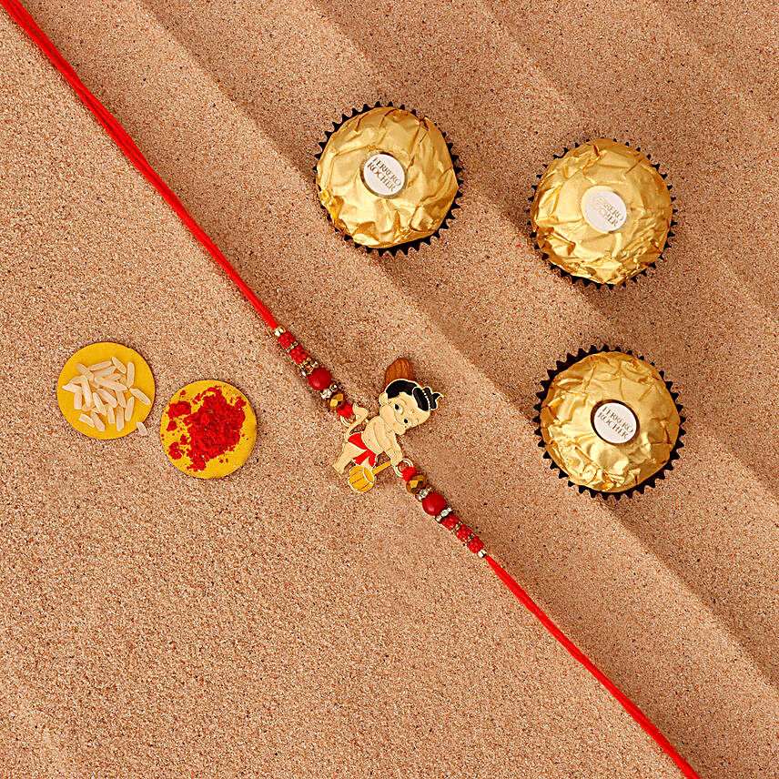 Sneh Holy Ganesha Kids Rakhi & Ferrero Rocher:Send Cartoon Rakhi to Singapore