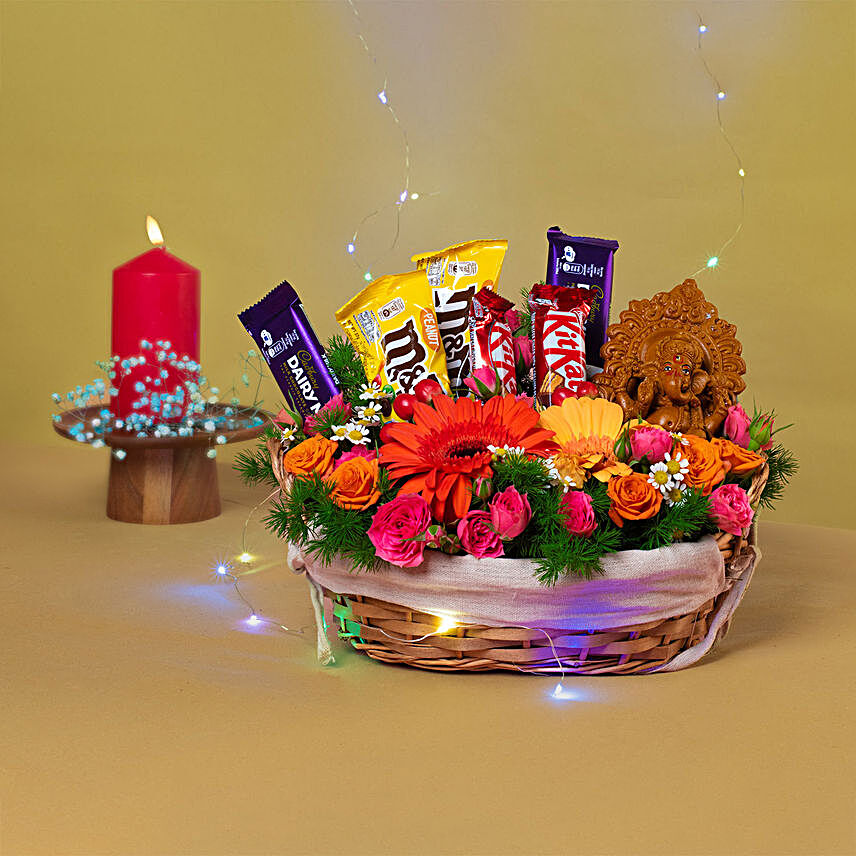 Choco Delight Festive Basket Hamper:Diwali Gifts to Singapore