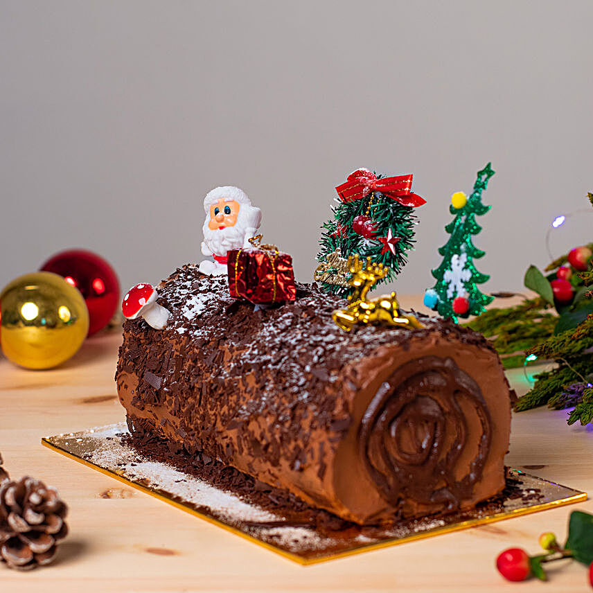 Xmas Pandan Log cake 500G:Christmas Gifts to Singapore