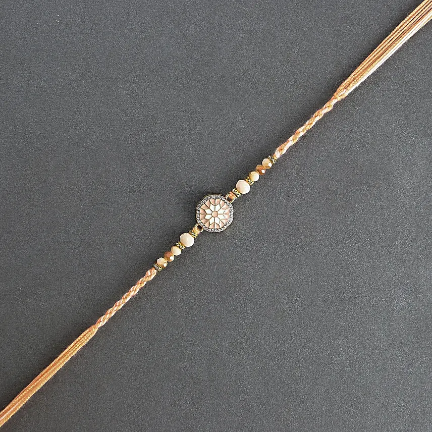 Rosy American Diamond Rakhi