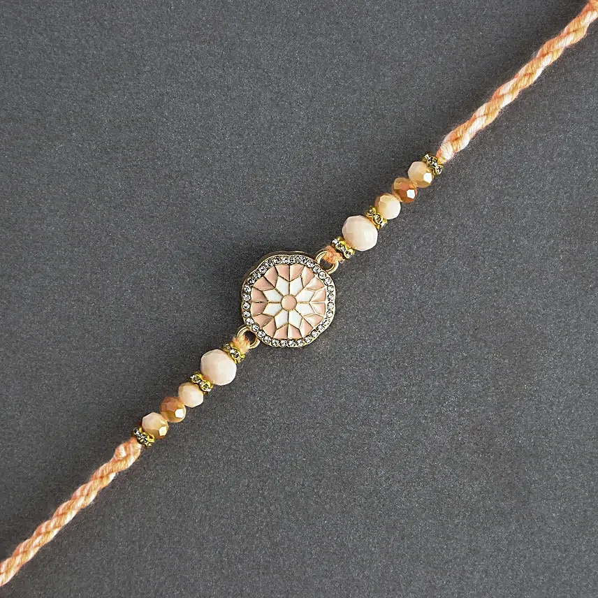 Rosy American Diamond Rakhi