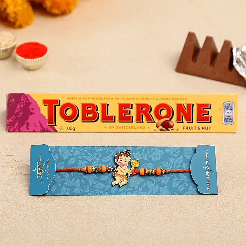 Bal Hanuman Kids Rakhi And Toblerone Chocolate
