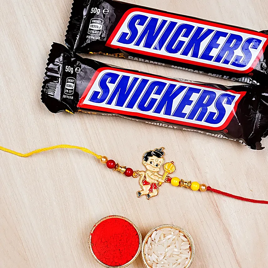Bal Hanuman Rakhi And Snickers