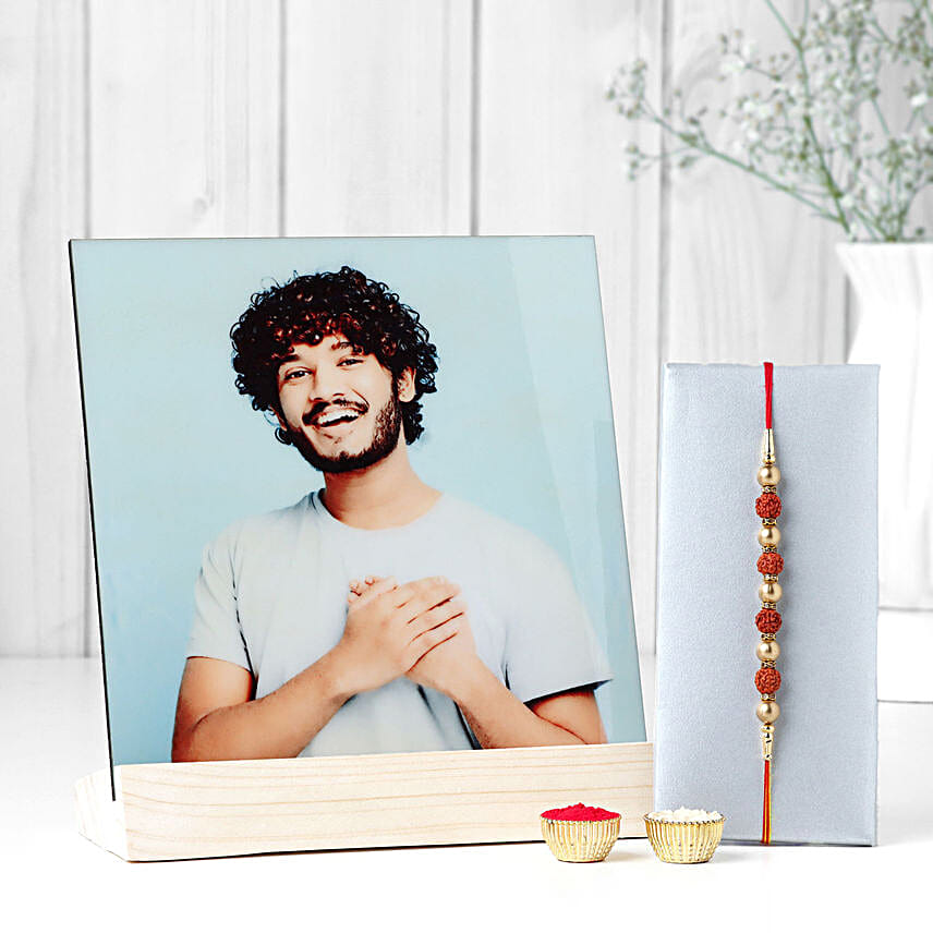 Earthly Blessings Rudraksha Rakhi N Photo Frame