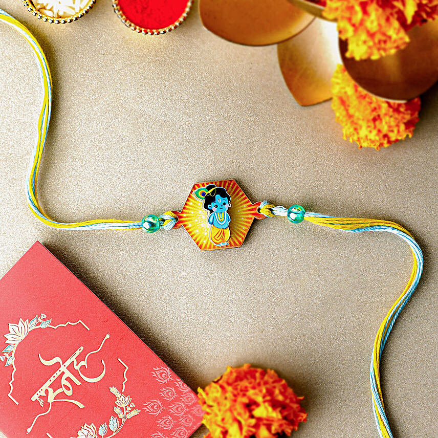 Enchanting Love in 3D Krishna Rakhi