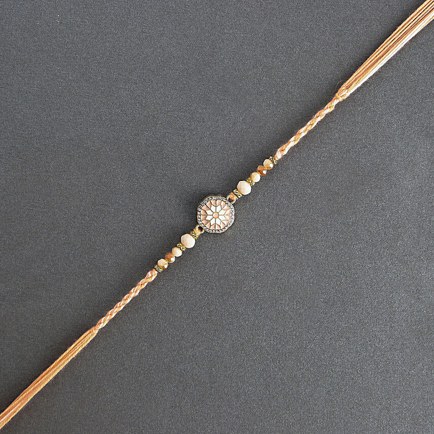Floral American Diamond Rakhi N Lindt Chocolate