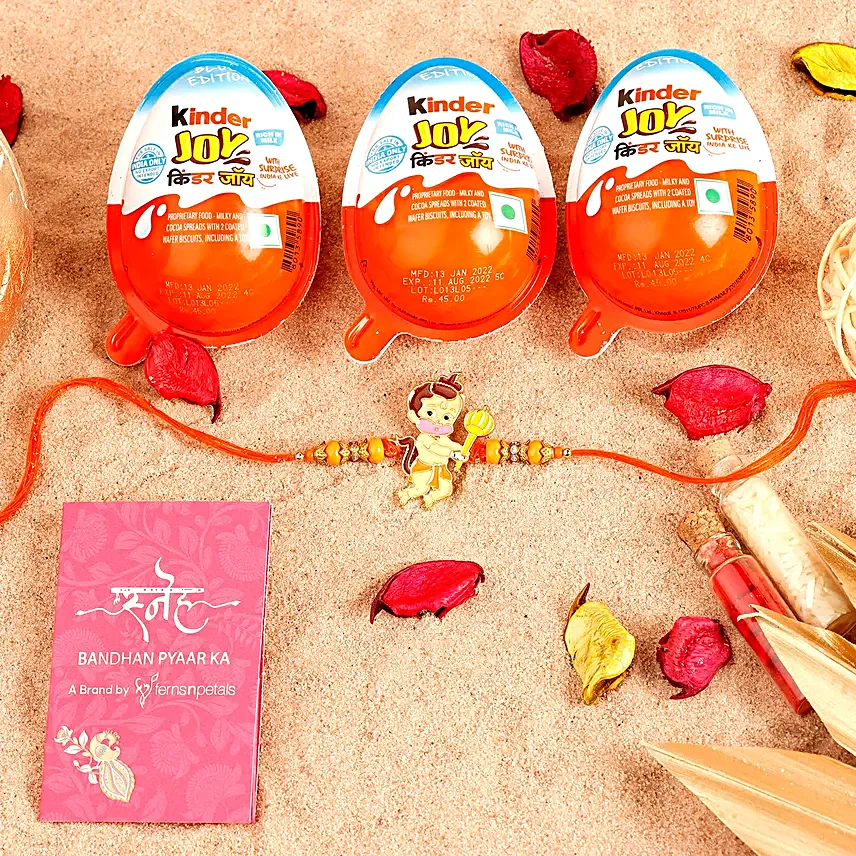 Sneh Bal Hanuman Kids Rakhi And Kinder Joy Pack