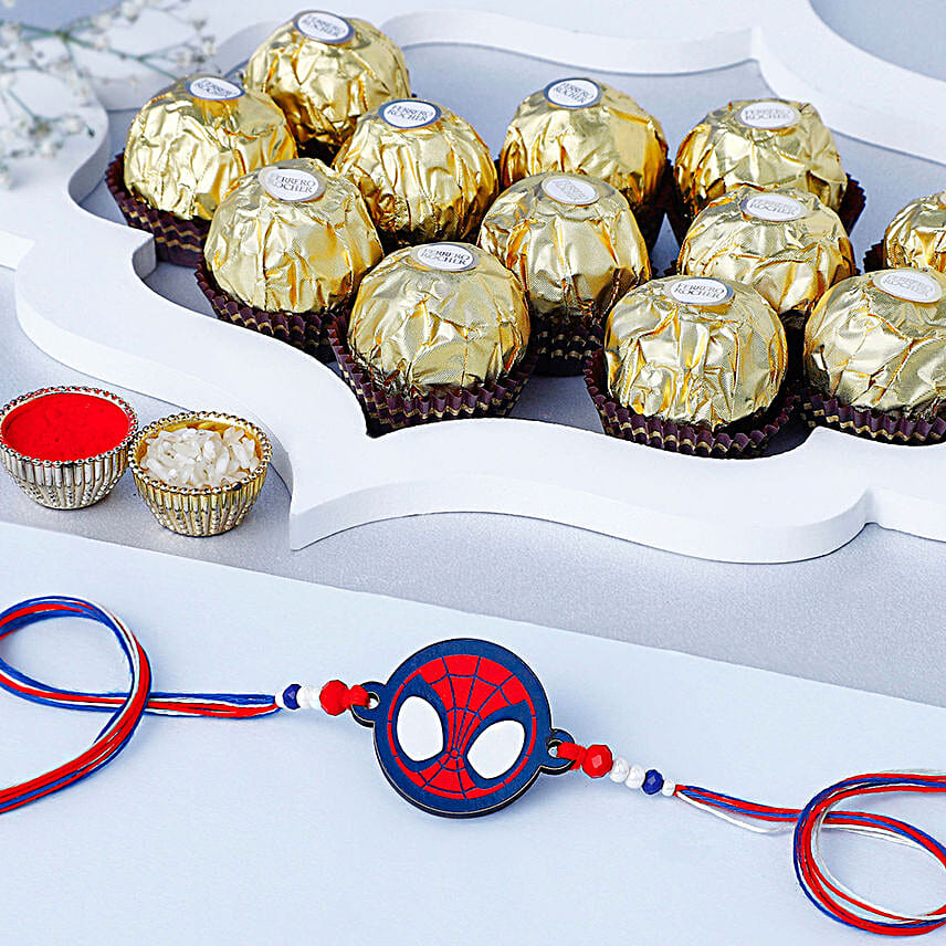 Spider Web Rakhi For Kids N Ferrero Delight
