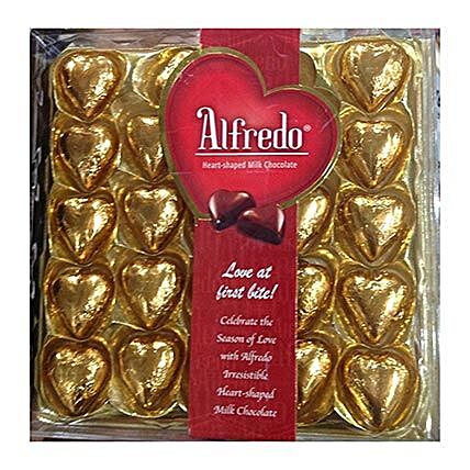 Heart Shaped Alfredo Milk Chocolates:Thank You Gift Delivery in Singapore