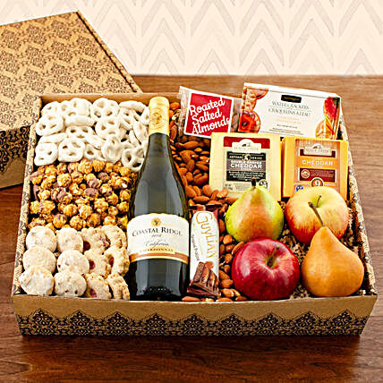 Chardonnay White Wine Hamper:Gift Basket to Singapore