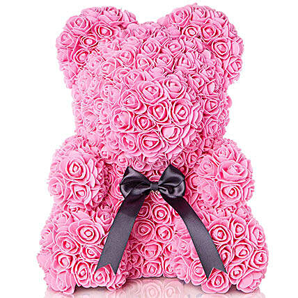Artificial Roses Teddy Light Pink:Send Rose Day Gifts to Singapore