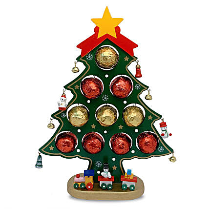 Wooden Christmas Tree With Chocolates:Send Chocolate to Singapore