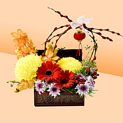 Exotic Mixed Flowers Arrangement:Send Chinese New Year Gifts to Singapore