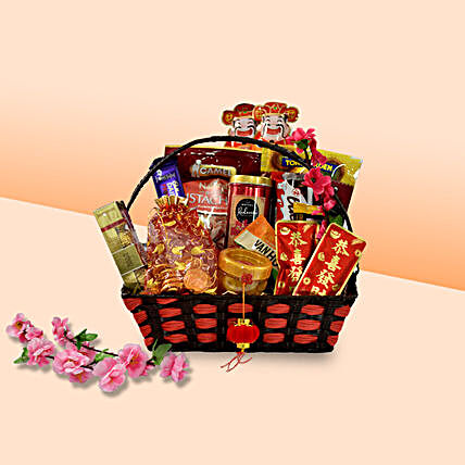 Happy Chinese New Year Tasty Treats Basket:Chinese New Year Gift Delivery in Singapore