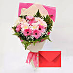 Greeting Card and Pink Gerbera Bouquet
