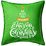 Xmas Greetings Green Cushion