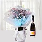 Babys Breath Bouquet With Champagne