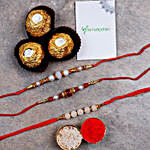 Set Of 3 Designer Rakhis And Ferrero Rocher 3 Pcs