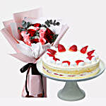 Strawberry Shortcake And Delightful Roses