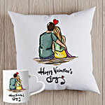 Valentines Couple Sketch Cushion and Mug