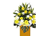 Gerberas & Chrysanth With Premium Brown Stand