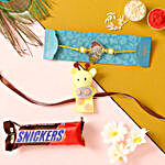 Set Of 2 kids Rakhis & Snickers Chocolate Combo