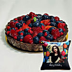 Berries Tart cake with Personalised Cushion