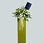 Bless Your Soul Condolence Mixed Flowers Green Stand