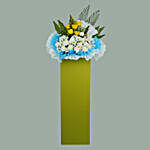 Peaceful Condolence Mixed Flowers Green Stand