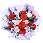Rose & Carnation Bouquet For Valentines
