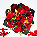Beautiful Valentine Roses Arrangement With Fairy Cake