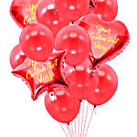 Sweet Star & Heart Shaped Customized Text Red Balloons