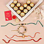 Sneh Enchanting Family Rakhi Set & Ferrero Rocher Box