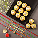Sneh Meenakari Rakhi Set & Ferrero Rocher Box