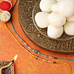 Sneh Vibrant Set Of 2 Pearl Rakhis & Rasgullas